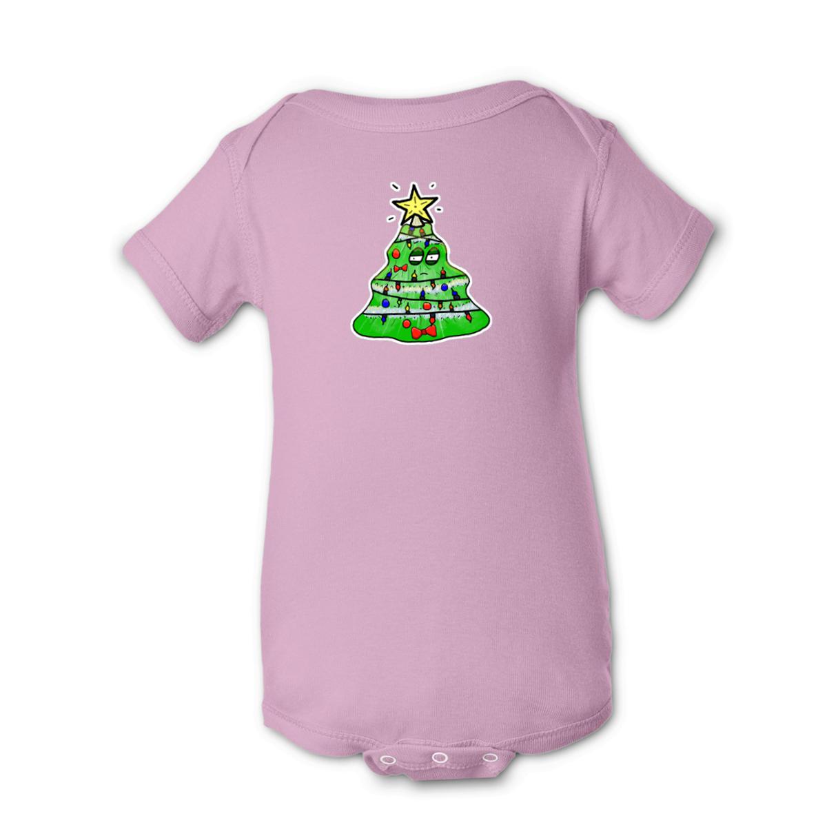 Gaudy Christmas Tree 2021 Onesie 6M pink