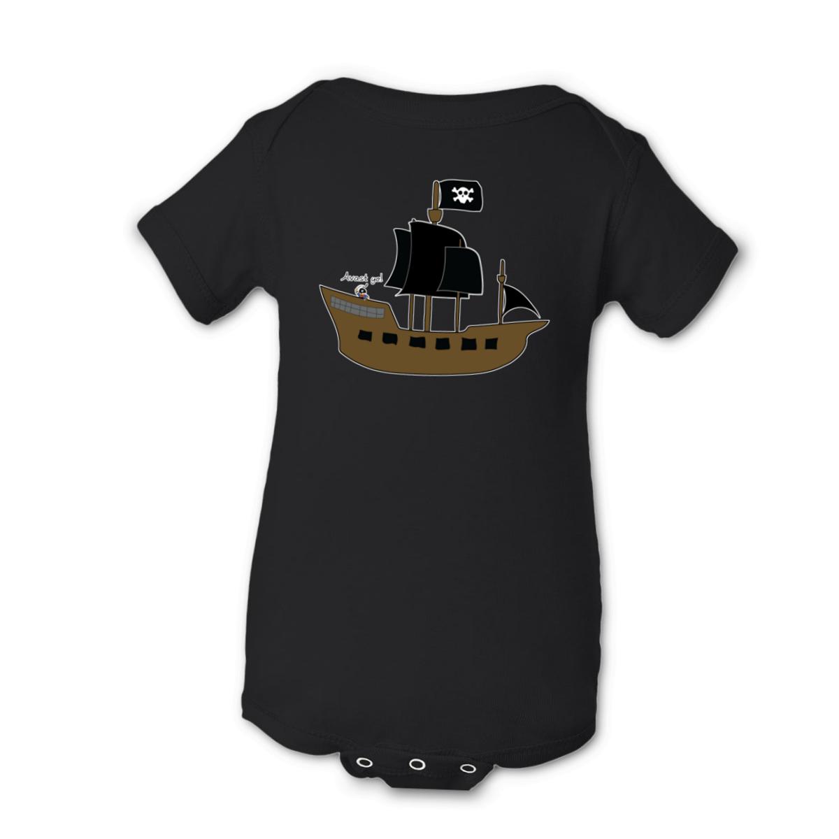 Pirate Ship Onesie NB black