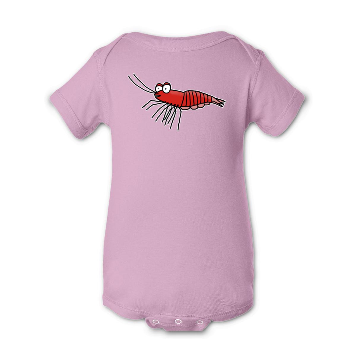 Shrimp Onesie 6M pink