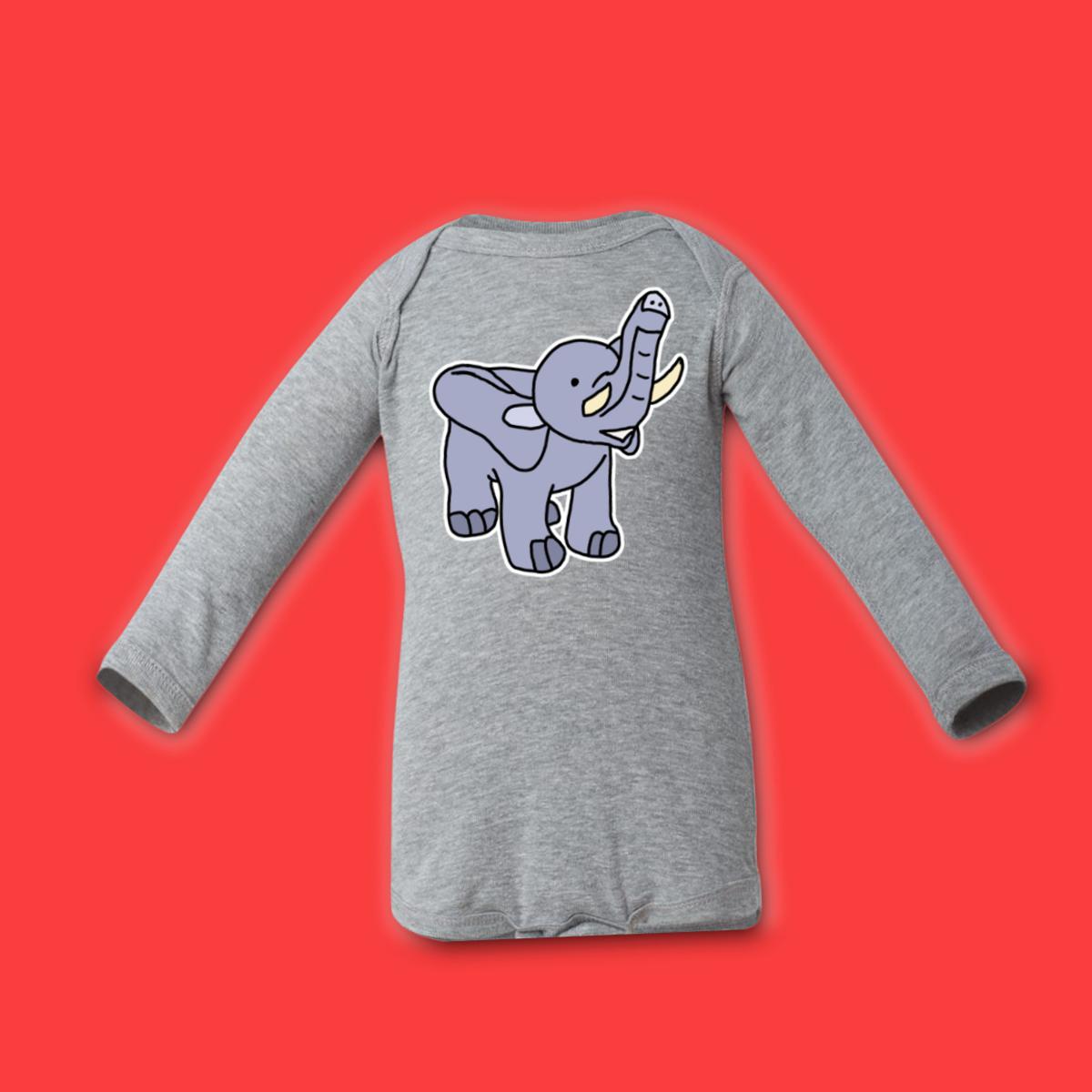Toy Elephant Long Sleeve Onesie