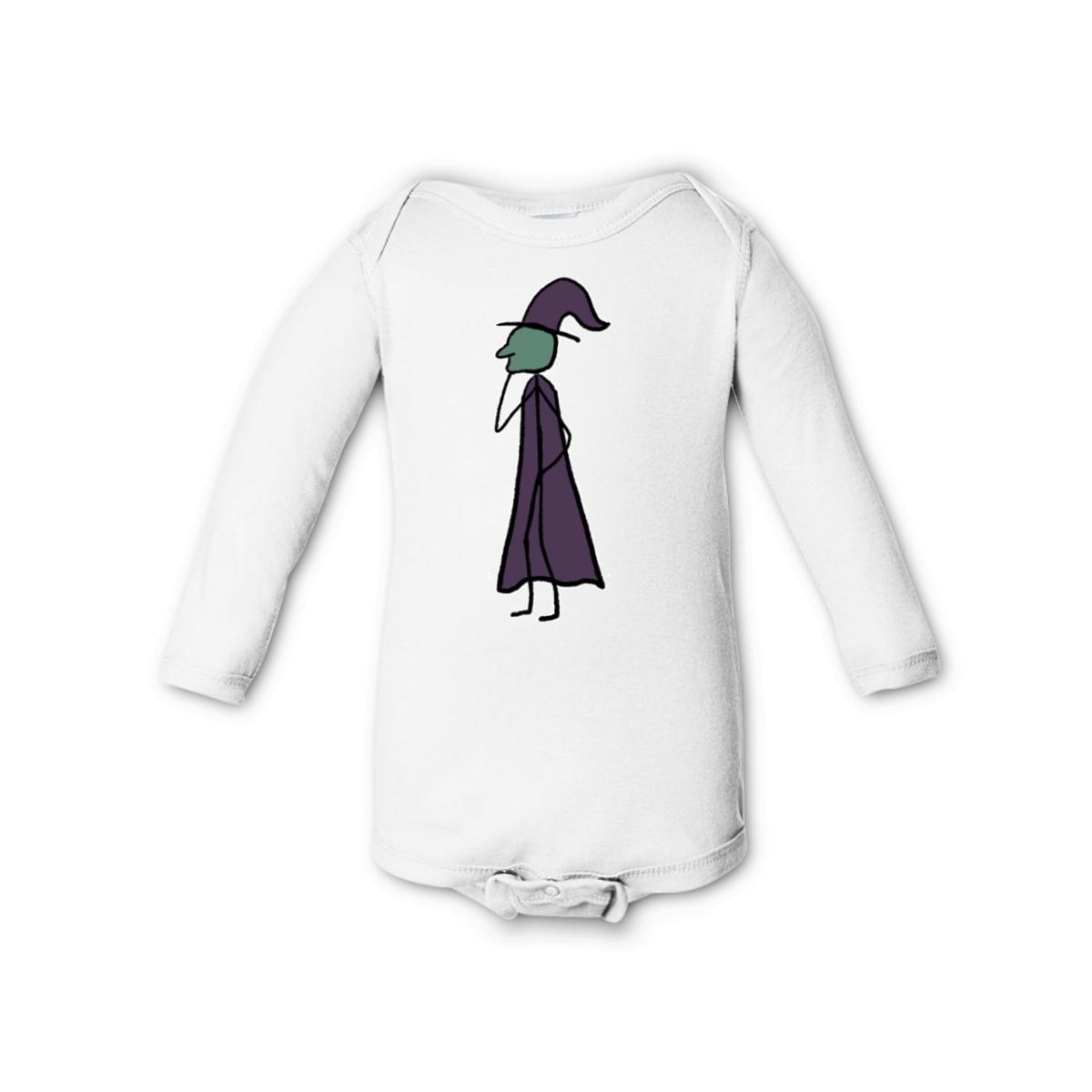 Witch Long Sleeve Onesie 6M white