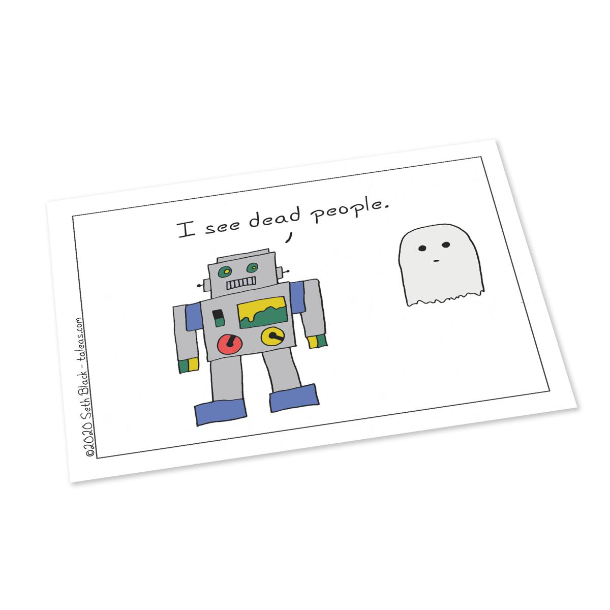 AI Bot - Machine Vision Postcard 4X6 white