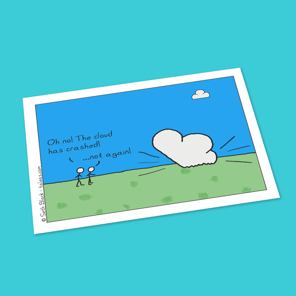 The Cloud Crashes Again Postcard