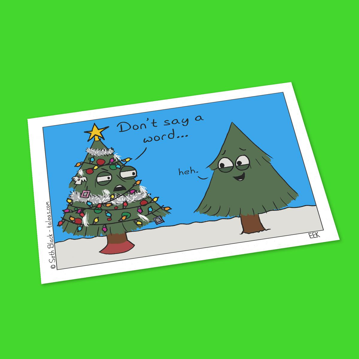 Gaudy Christmas Tree Postcard