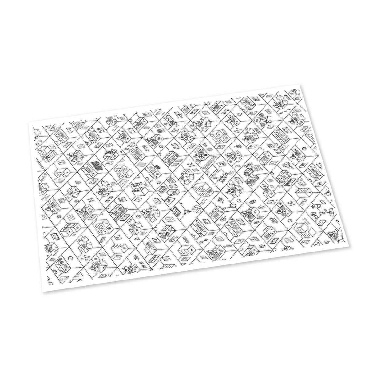 Infinite Cubicles Postcard 4X6 white