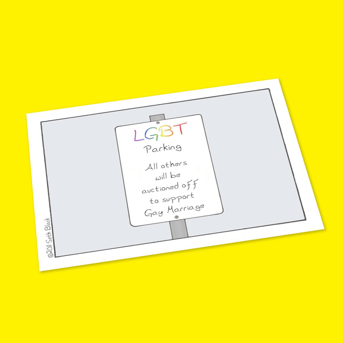 LGBT Parking Sign Postcard