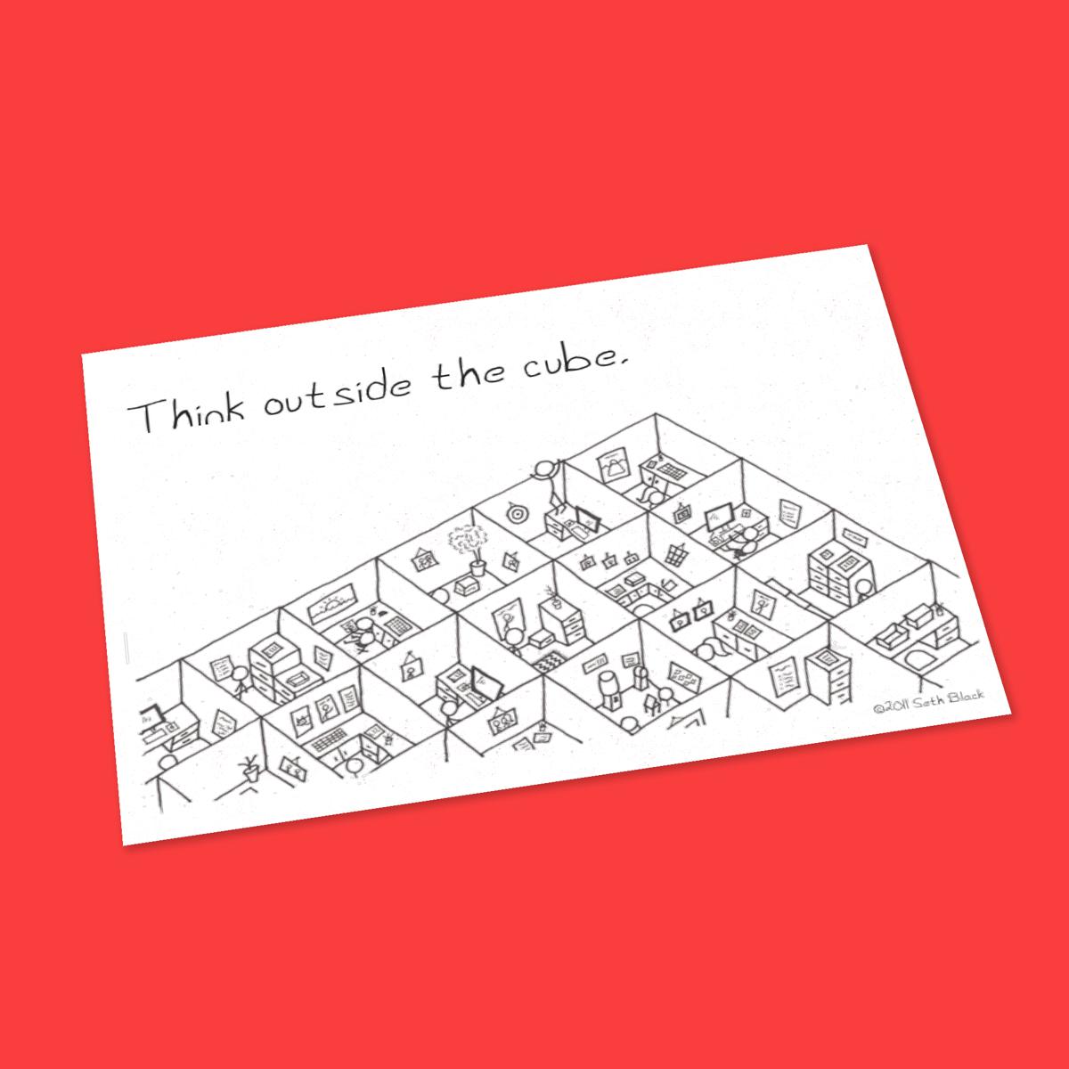 Think Outside the Cube Postcard