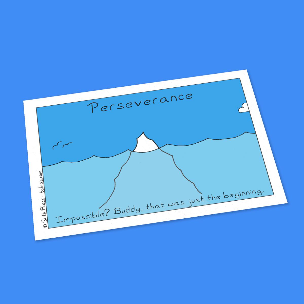 Perseverance Demotivational Poster Postcard