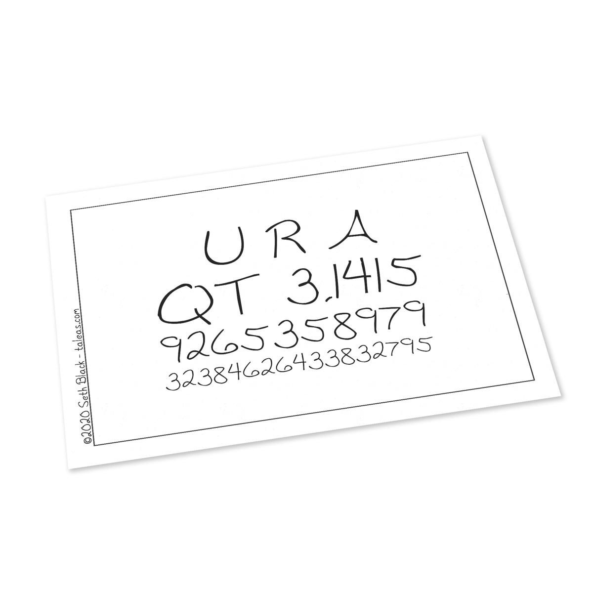 You Are a Cutie Pi Postcard 4X6 white