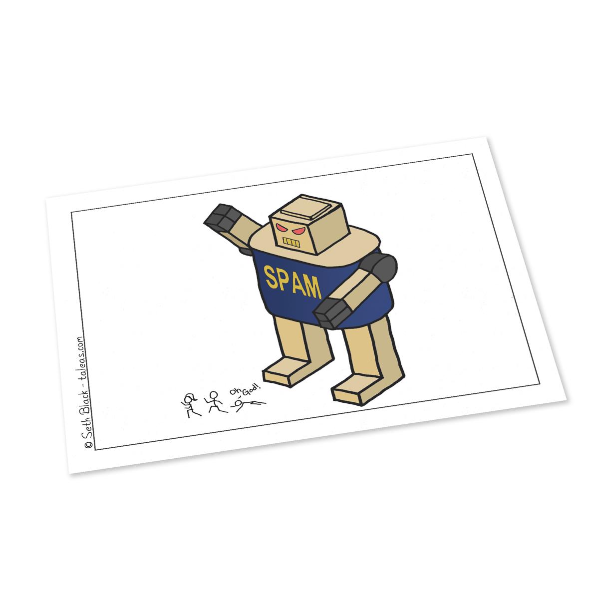 Spam Bot Postcard 4X6 white