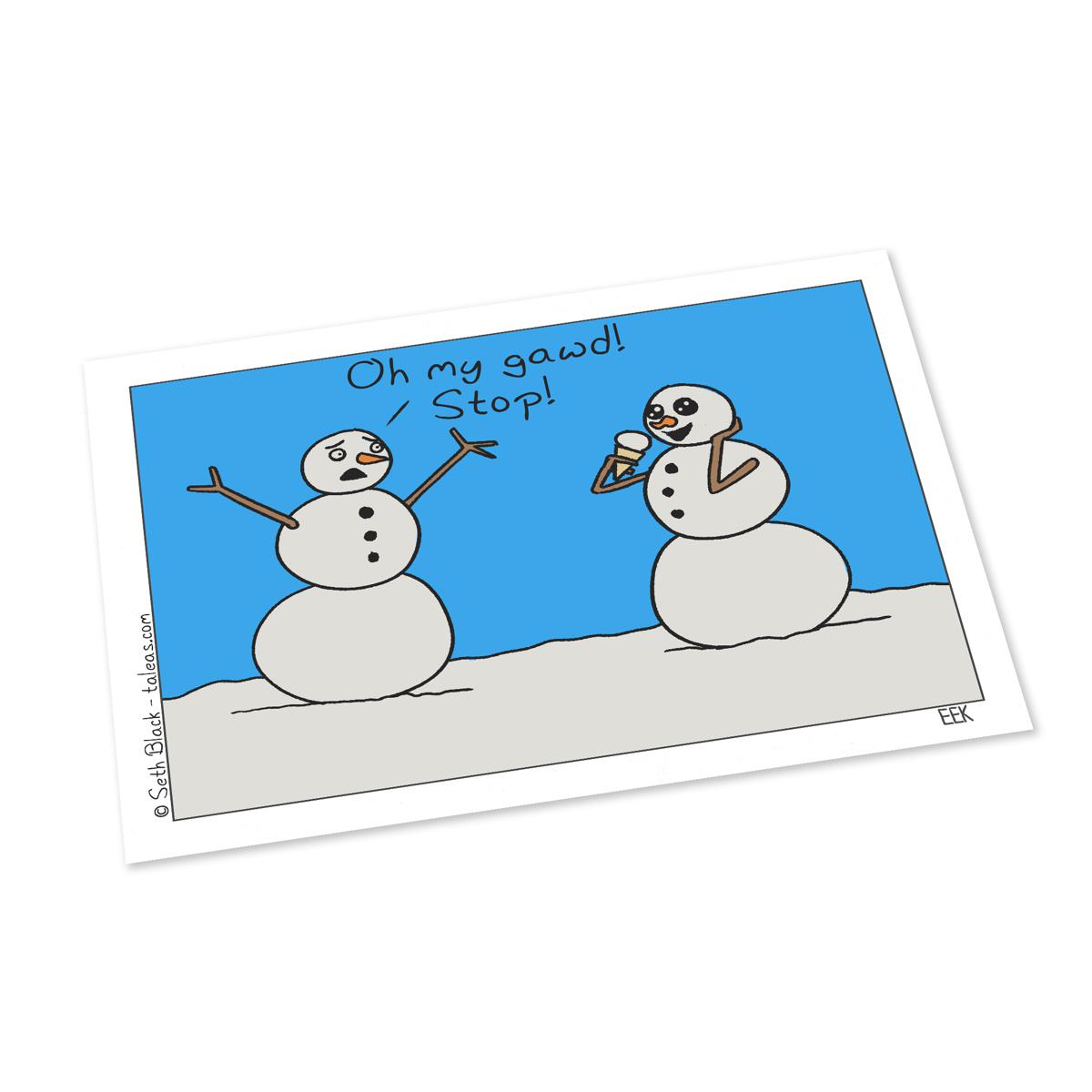 Snow Cone Postcard 4X6 white