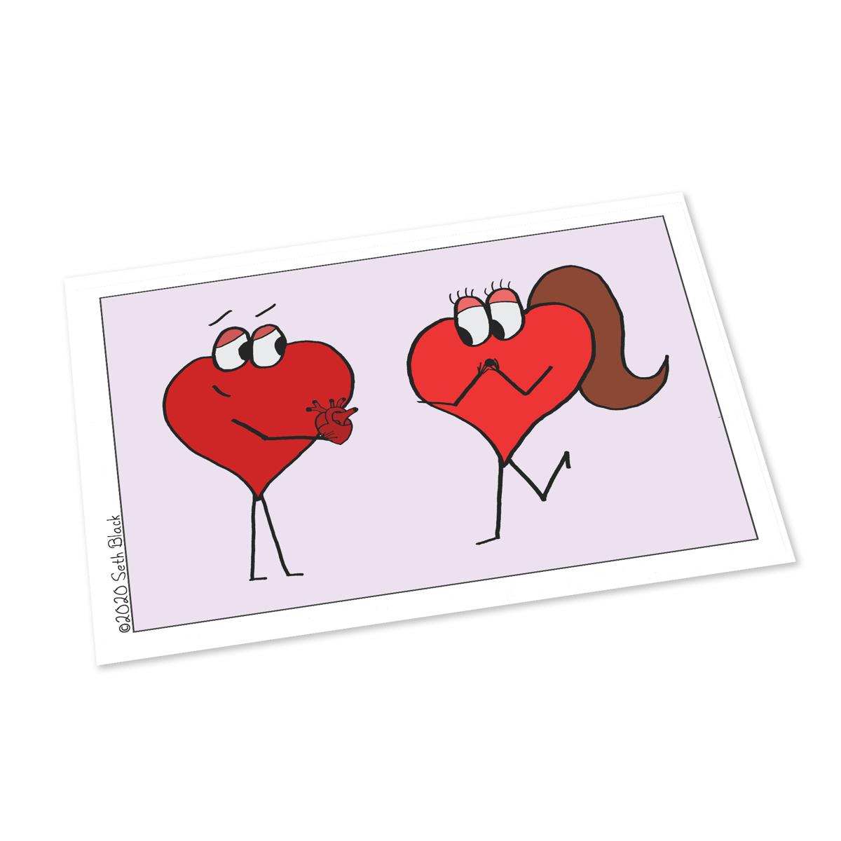 Heart Giving Heart - Valentine's Day 2020 Postcard 4X6 white