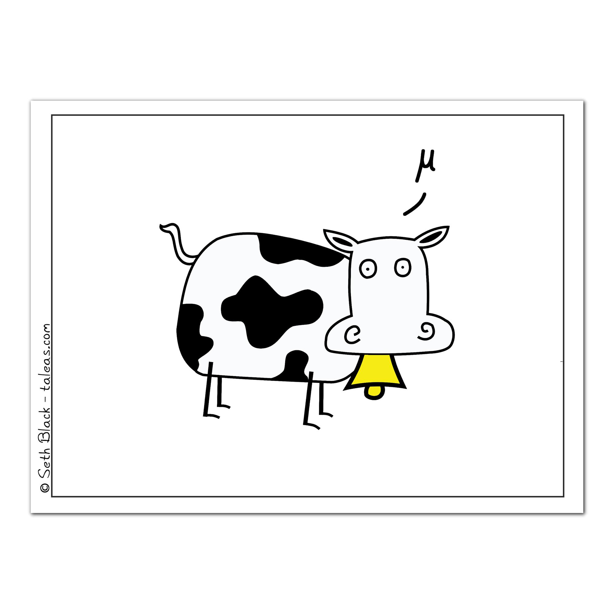 Mu Cow White Background Print