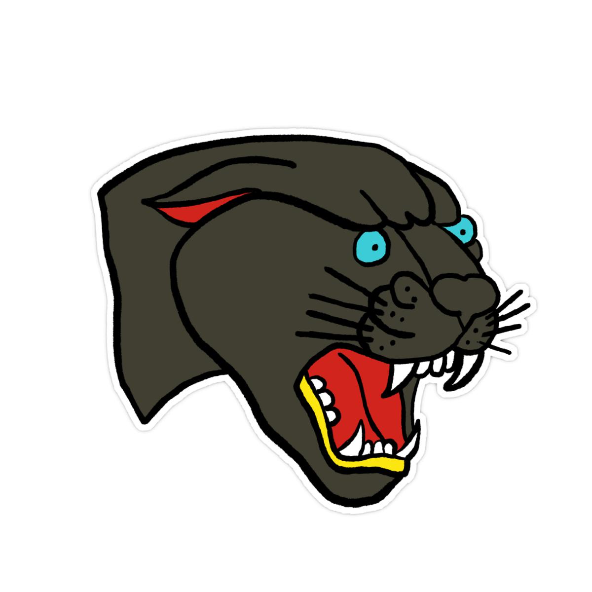 American Traditional Panther Sticker 4X4 matte