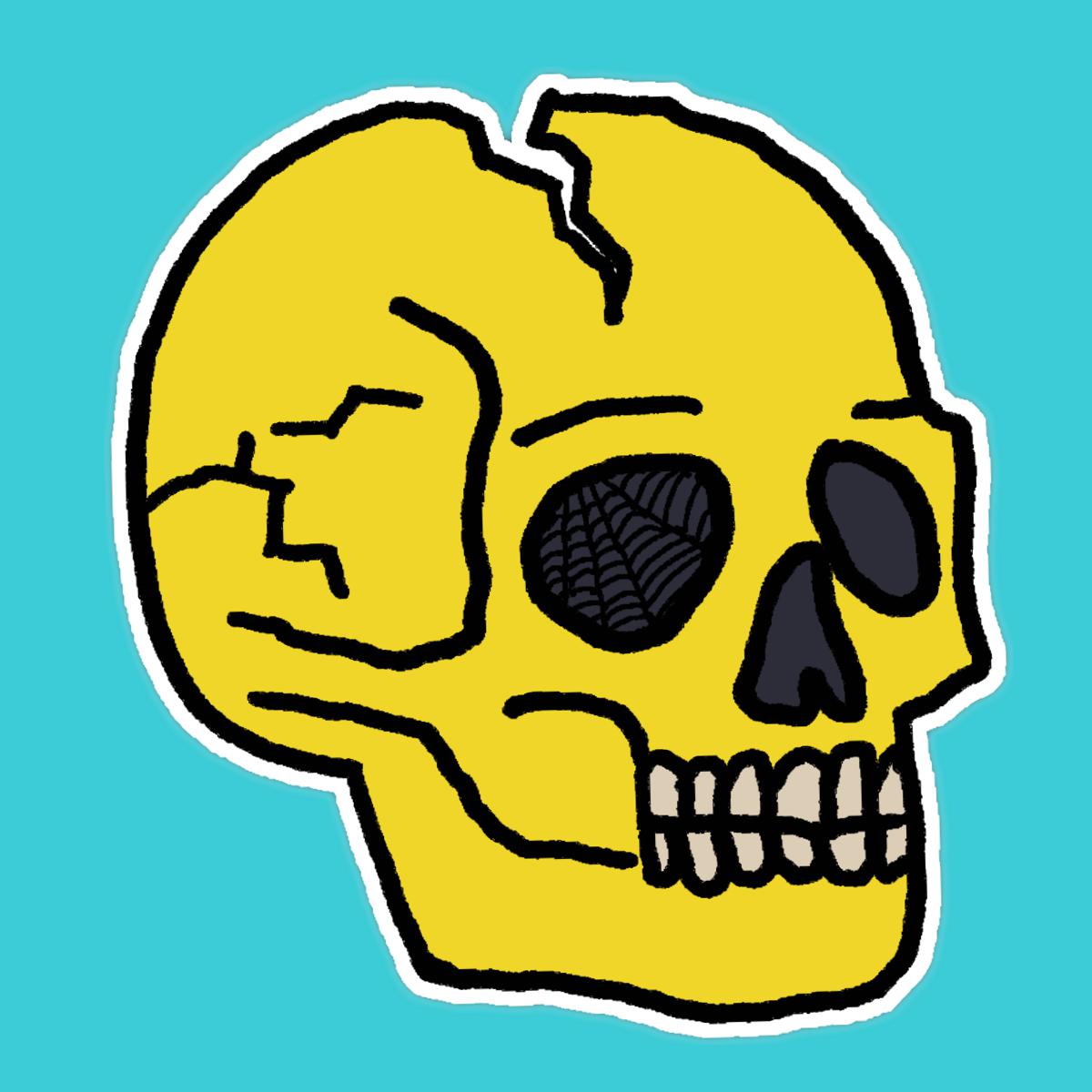 American Traditional Skull Sticker