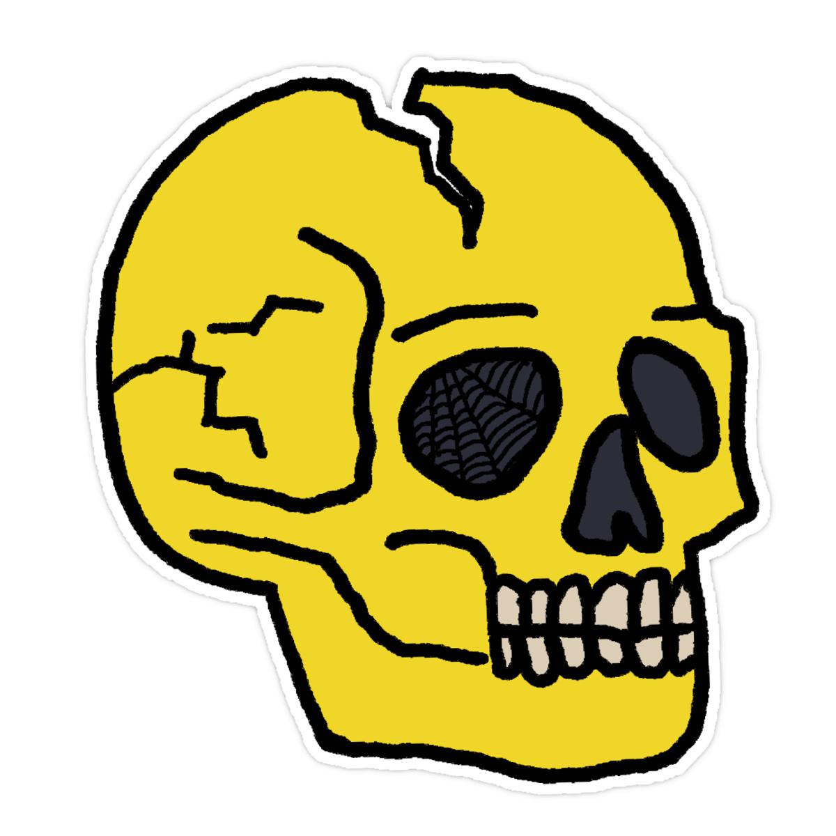 American Traditional Skull Sticker 2X2 matte