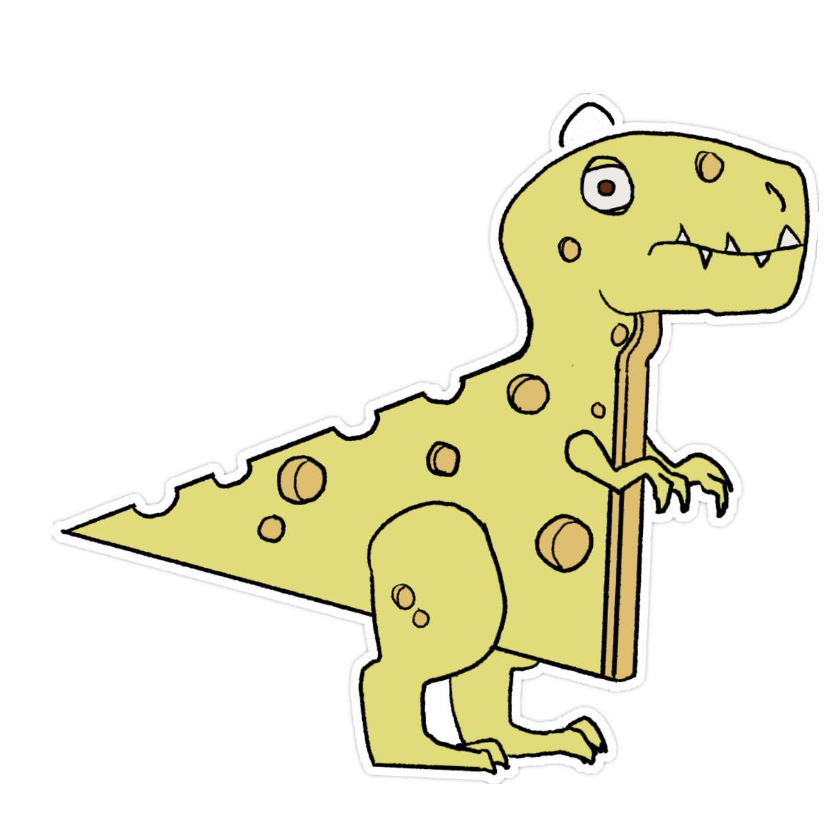 Cheeseosaurus Rex Sticker 4X4 matte