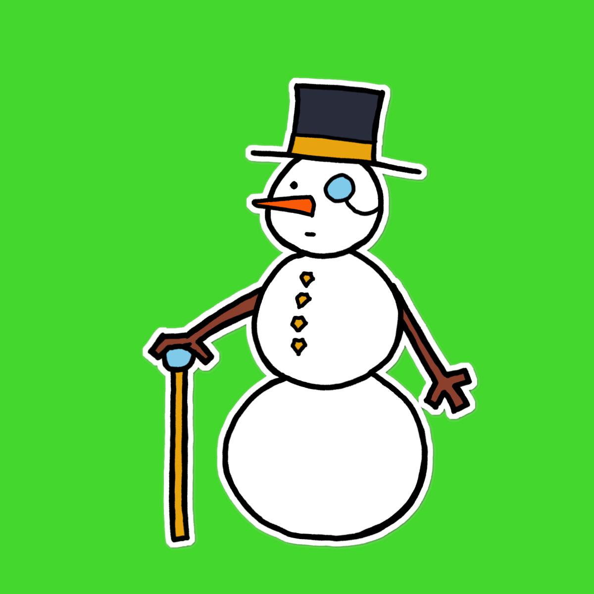 Dapper Snowman Sticker