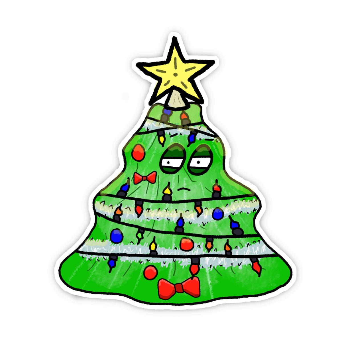 Gaudy Christmas Tree 2021 Sticker 4X4 matte