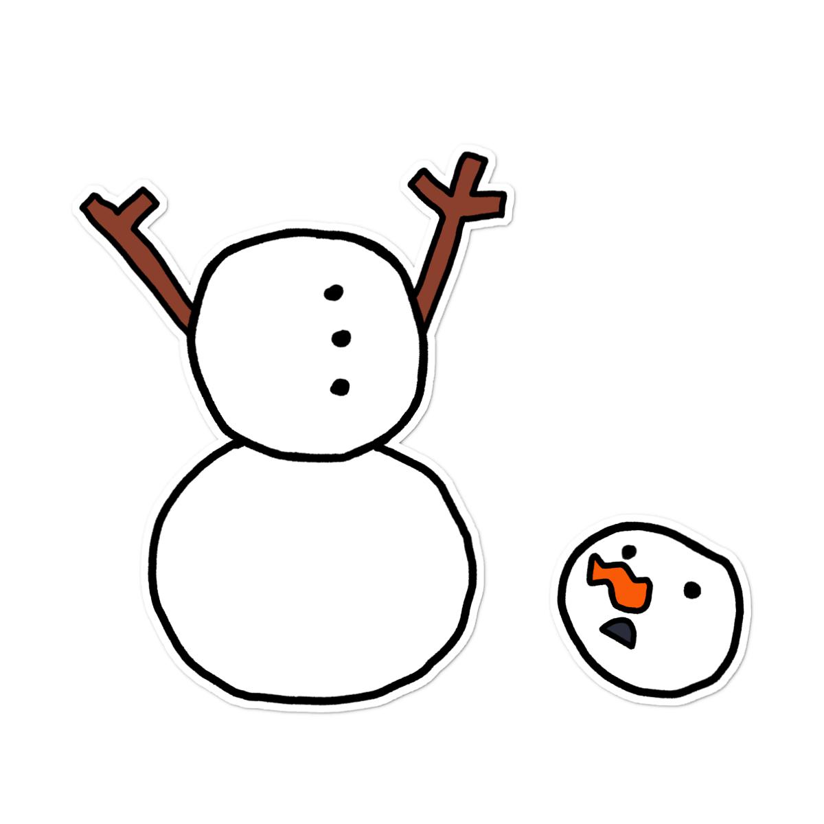 Headless Snowman Sticker 4X4 matte