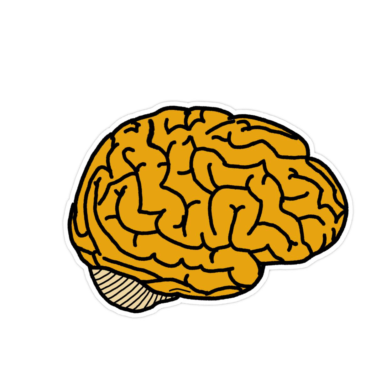 Illustrative Brain Sticker 2X2 matte