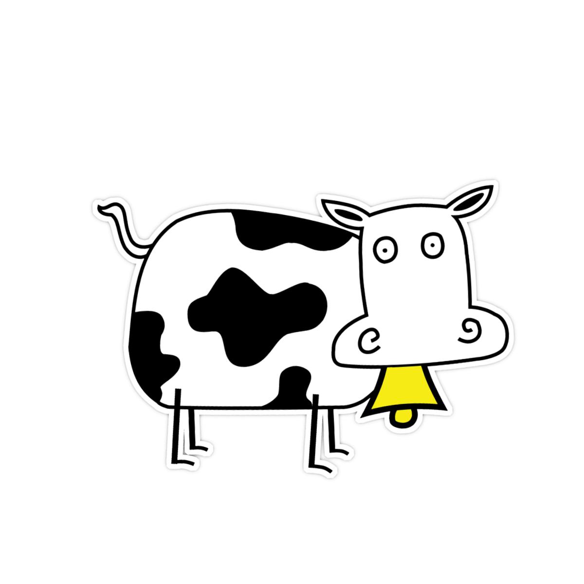 Mu Cow Sticker 2X2 matte