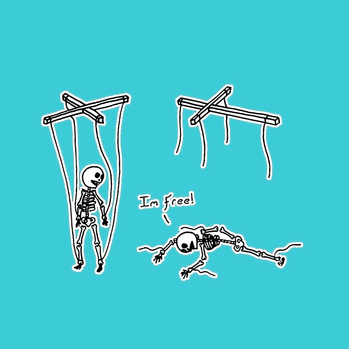 Skeleton Freedom Sticker