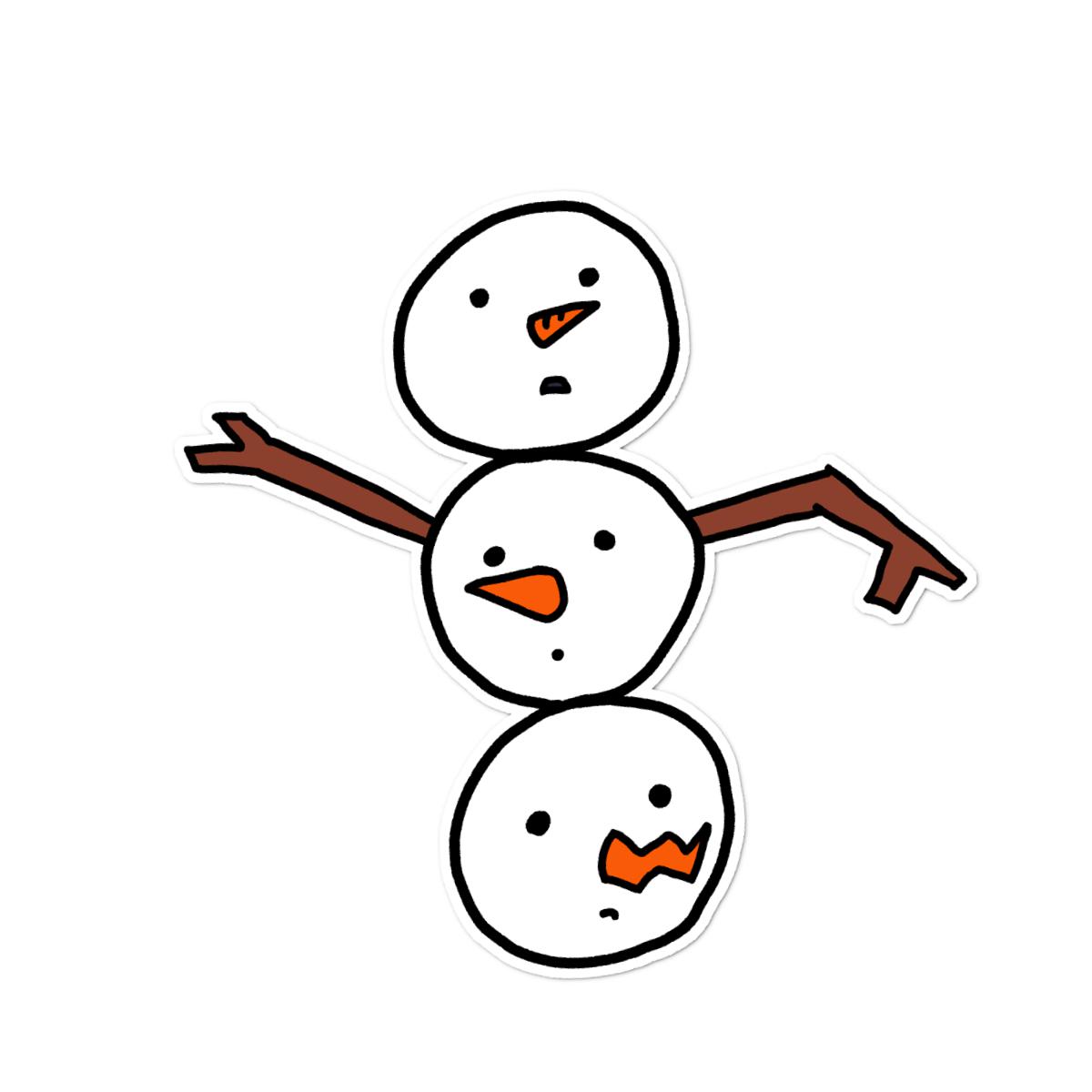 Snowman All Heads Sticker 2X2 matte