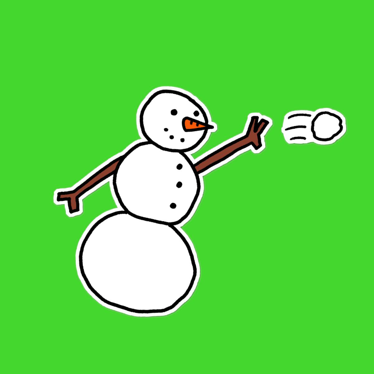 Snowman Throwing Snowball Sticker