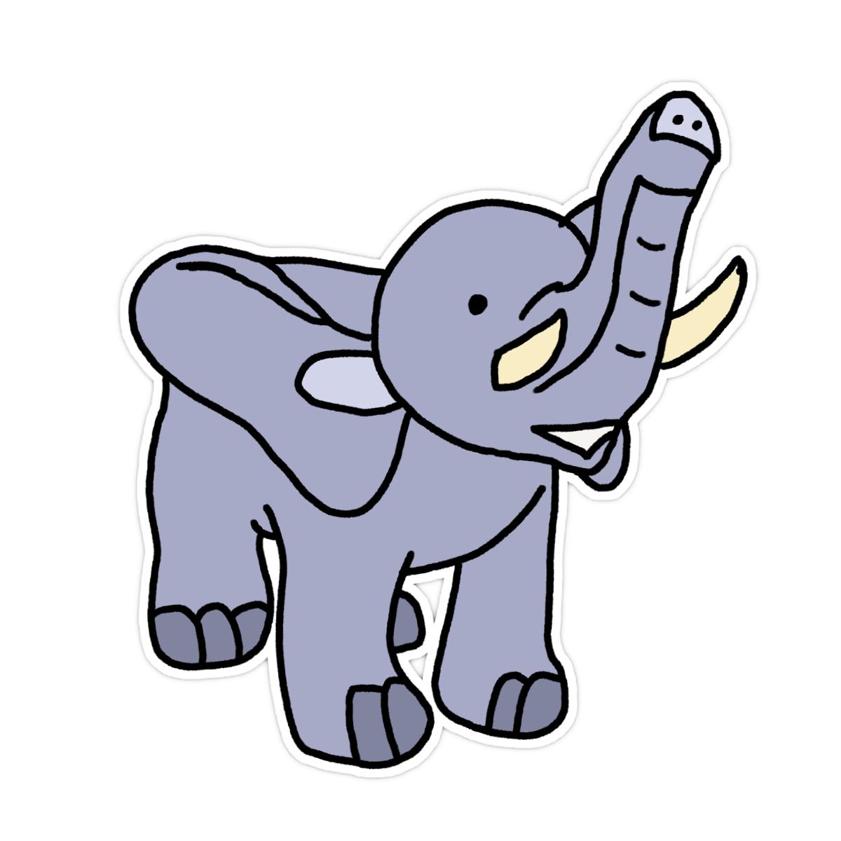 Toy Elephant Sticker 2X2 matte