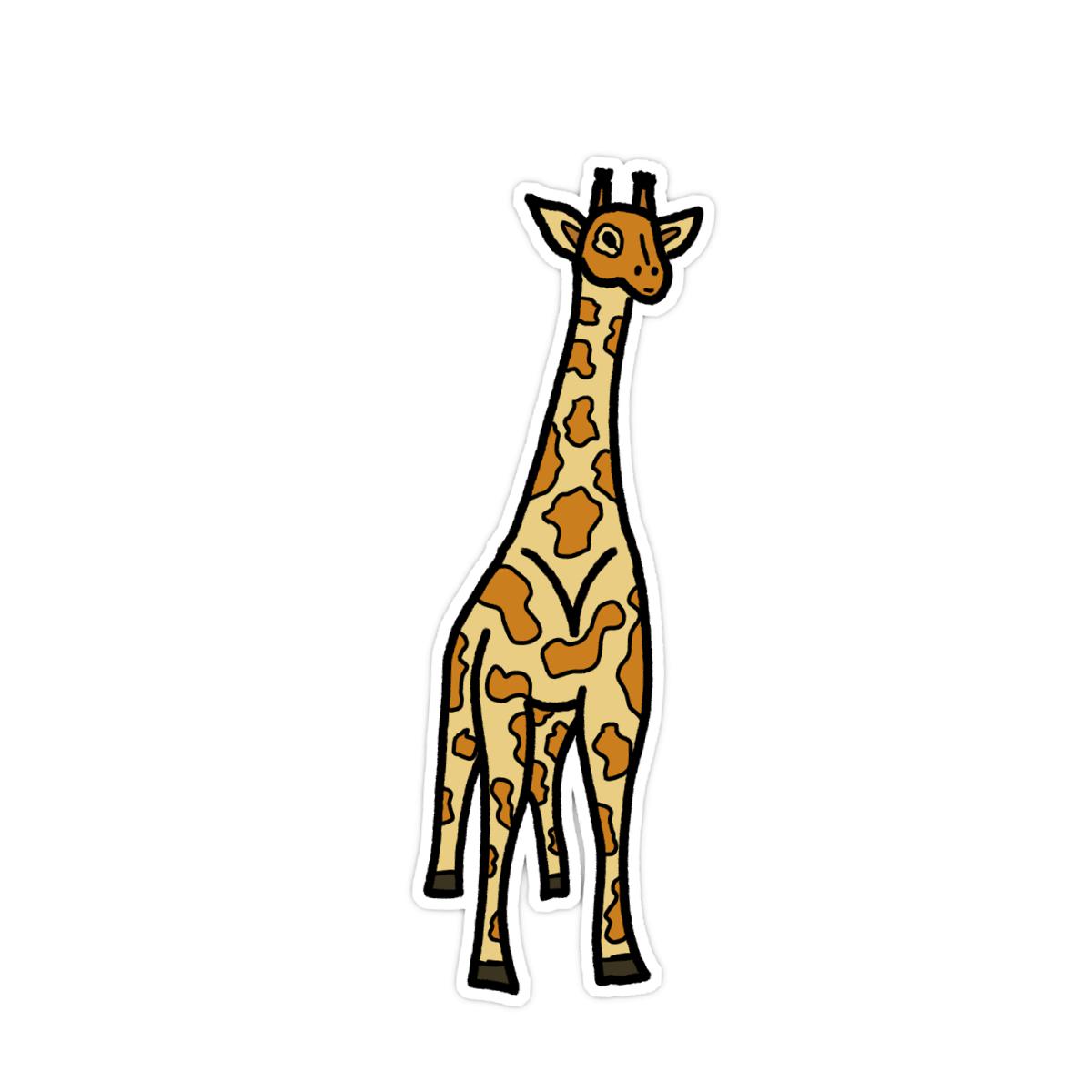 Toy Giraffe Sticker 4X4 matte