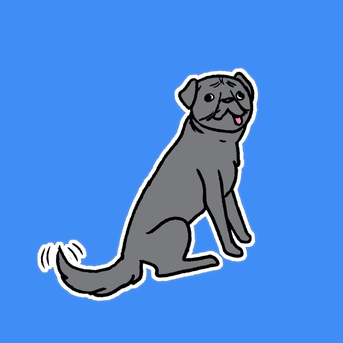 Wolf Pug Sticker