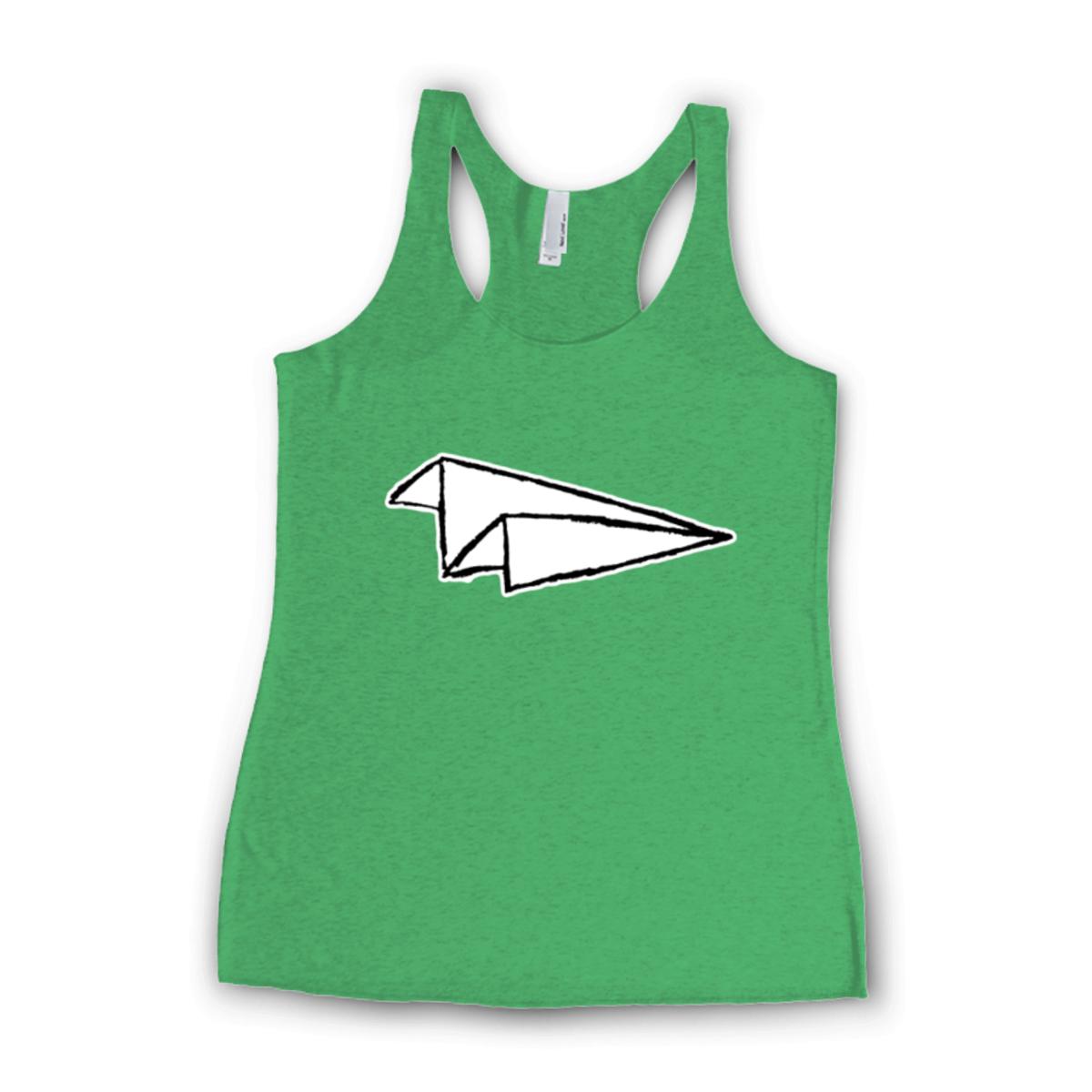Airplane Sketch Ladies' Racerback Tank Extra Small envy-green