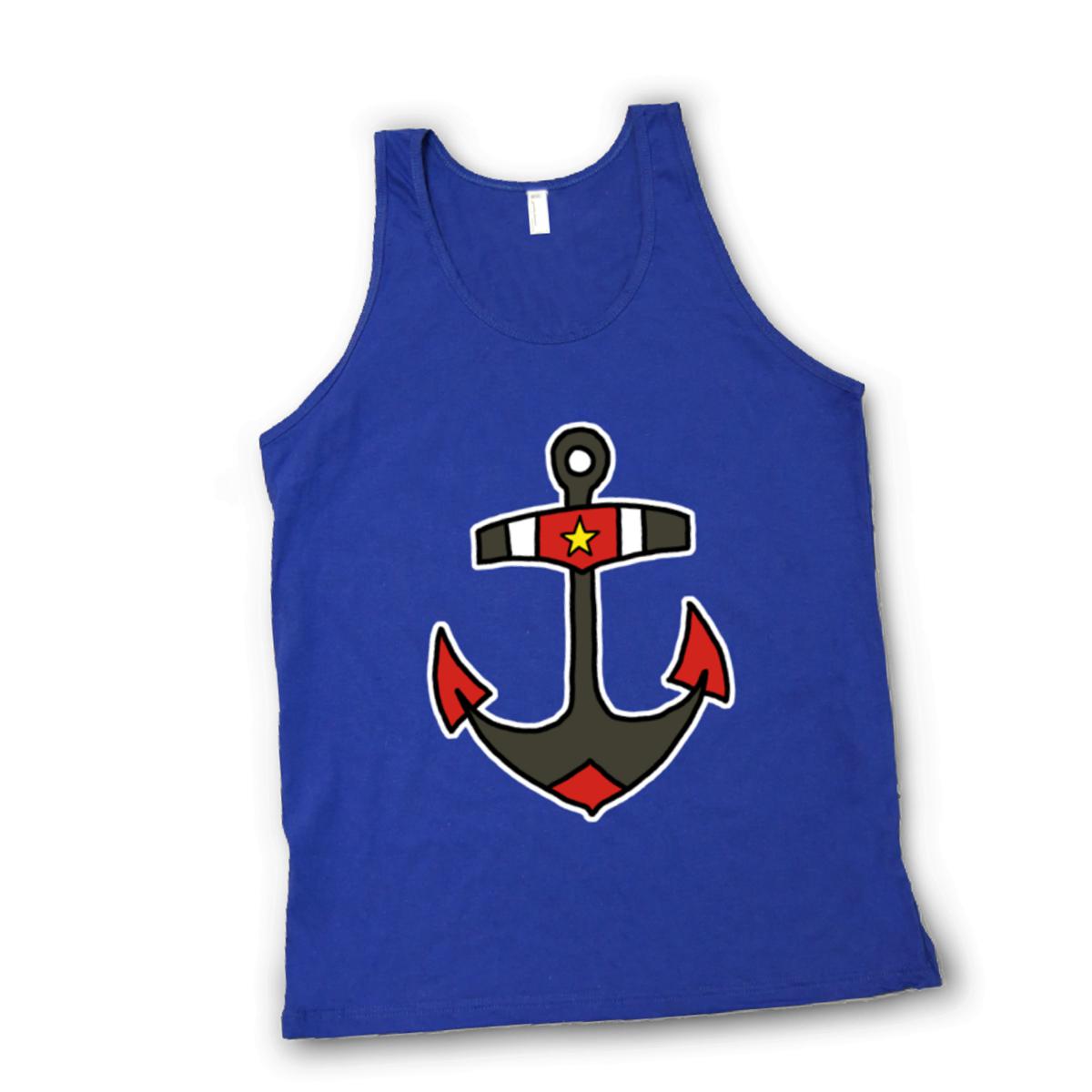 American Traditional Anchor Unisex Tank Top Small lapis