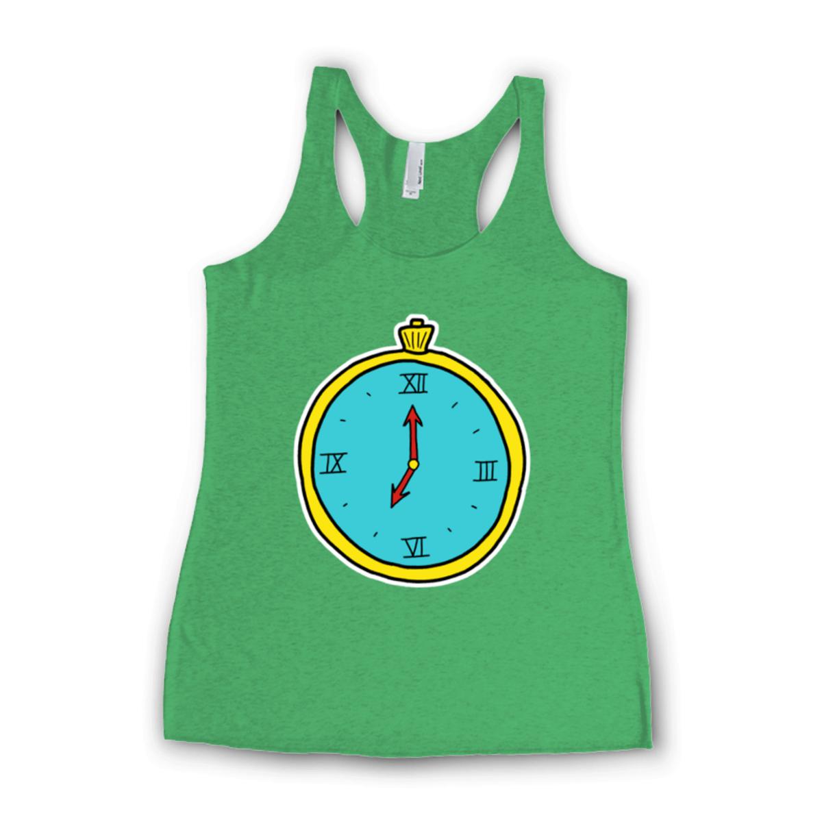 American Traditional Clock Ladies' Racerback Tank Extra Small envy-green