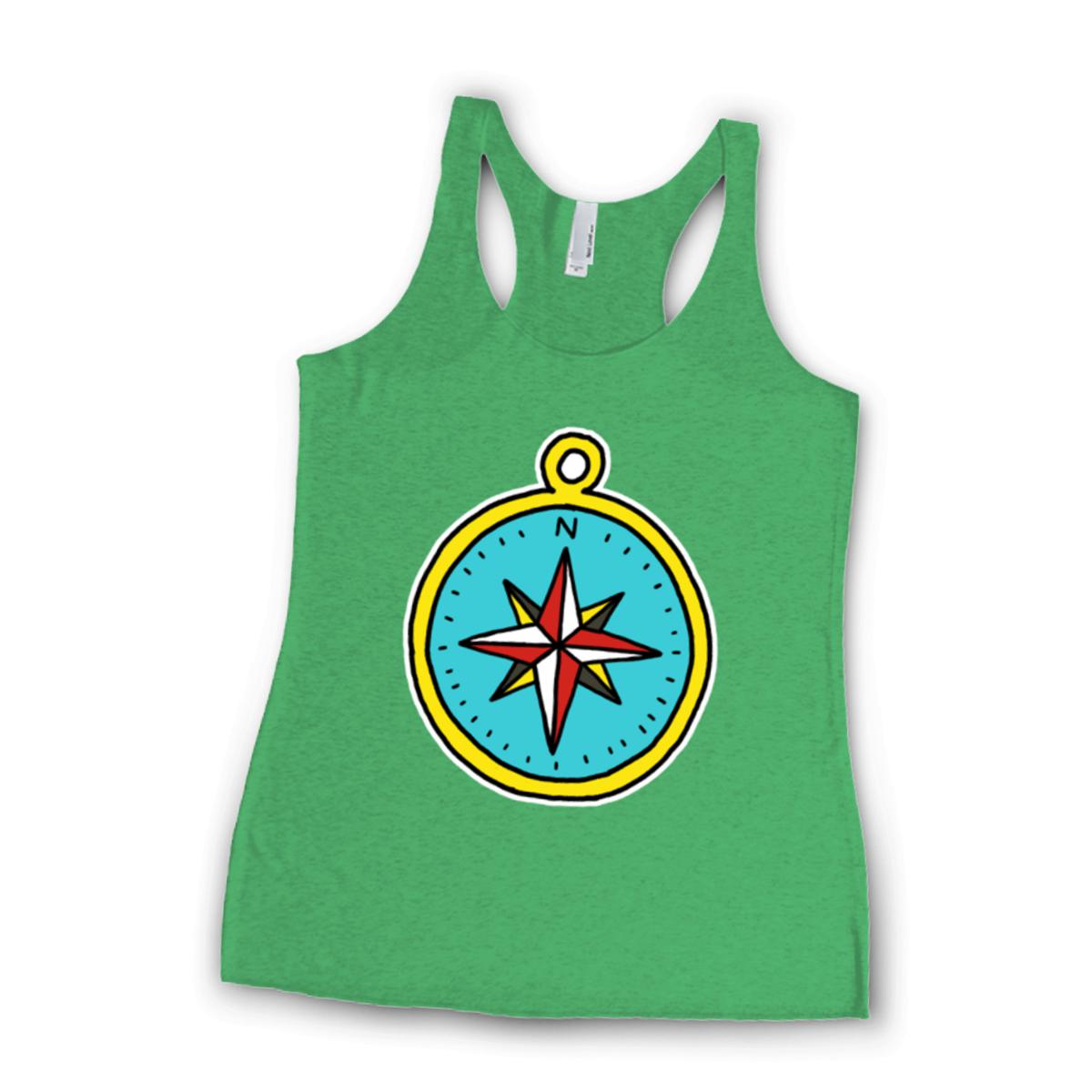 American Traditional Compass Ladies' Racerback Tank Large envy-green
