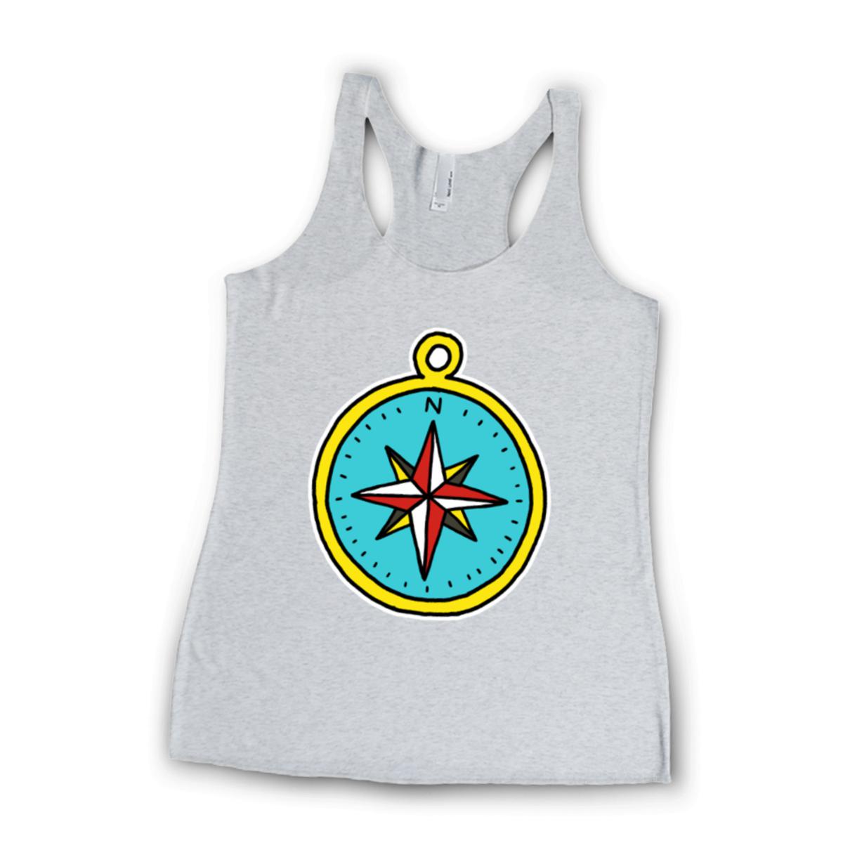 American Traditional Compass Ladies' Racerback Tank Small heather-white