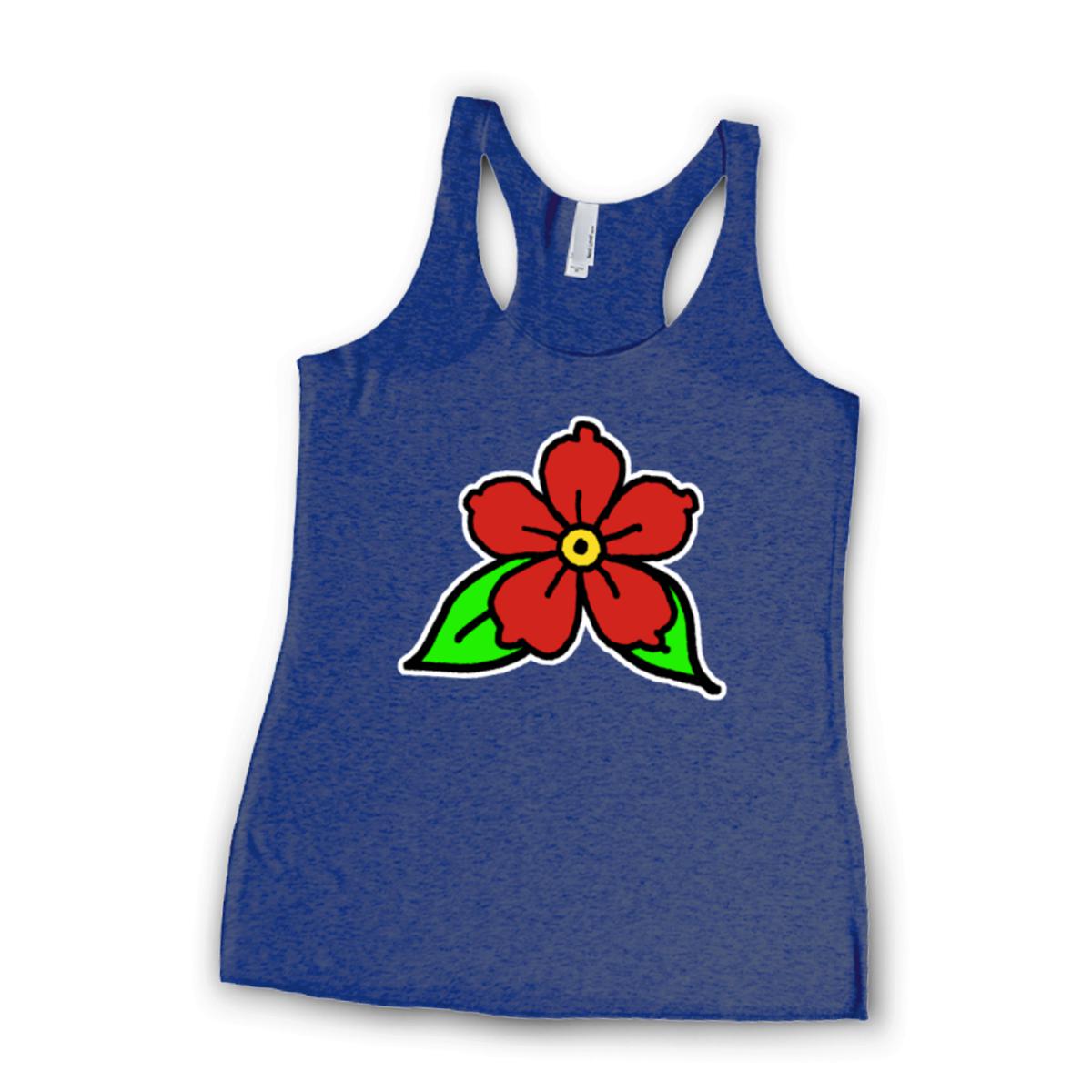 American Traditional Flower Ladies' Racerback Tank Extra Small vintage-royal