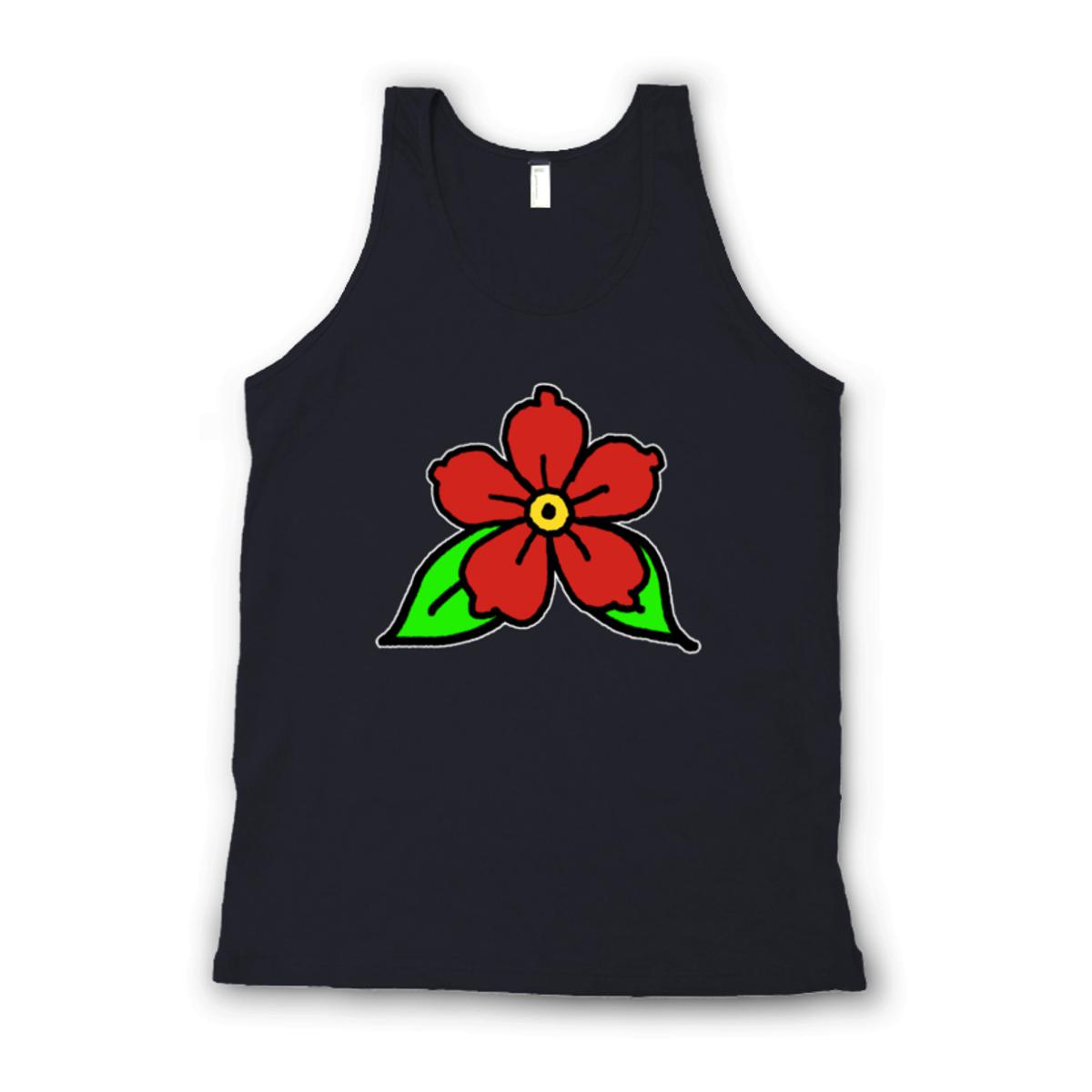 American Traditional Flower Unisex Tank Top Small black
