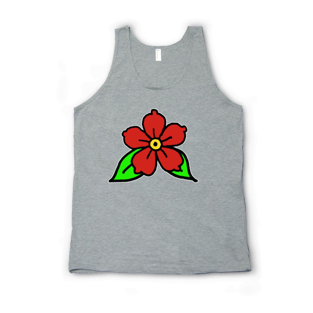 American Traditional Flower Unisex Tank Top Double Extra Large heather-grey