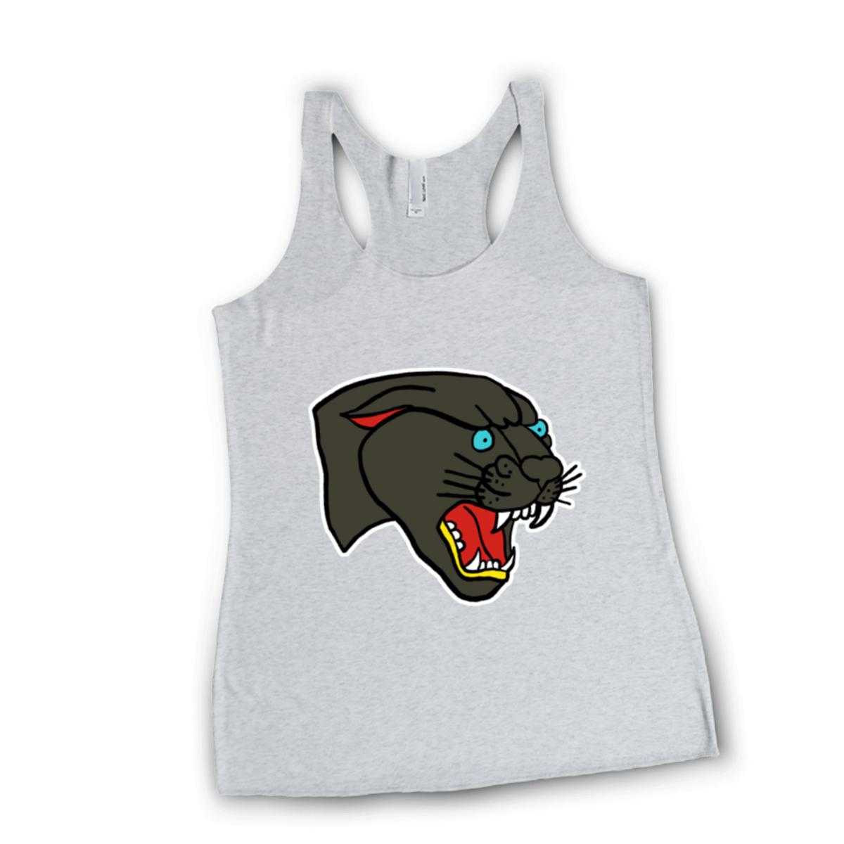 American Traditional Panther Ladies' Racerback Tank Small heather-white