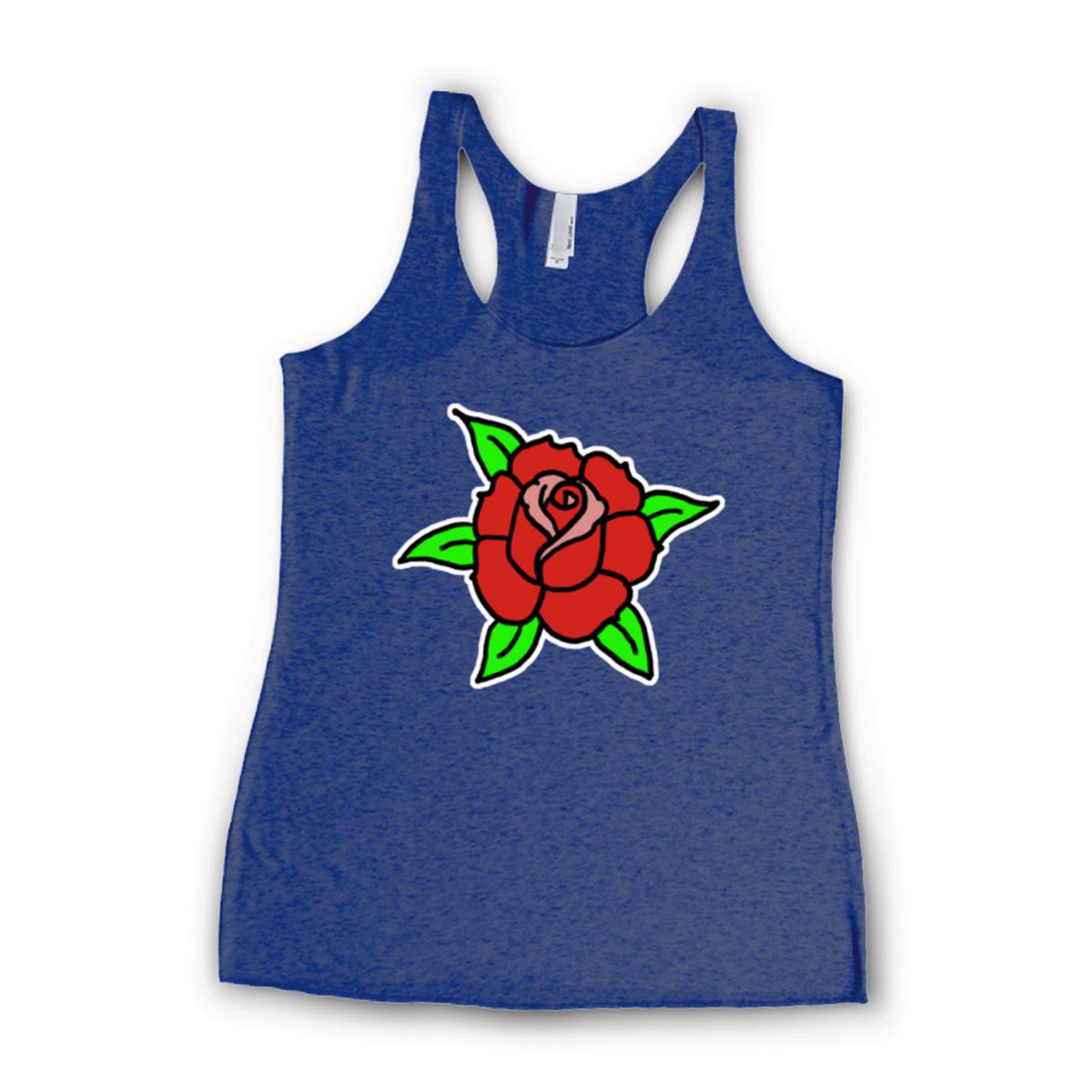 American Traditional Rose Ladies' Racerback Tank Extra Small vintage-royal