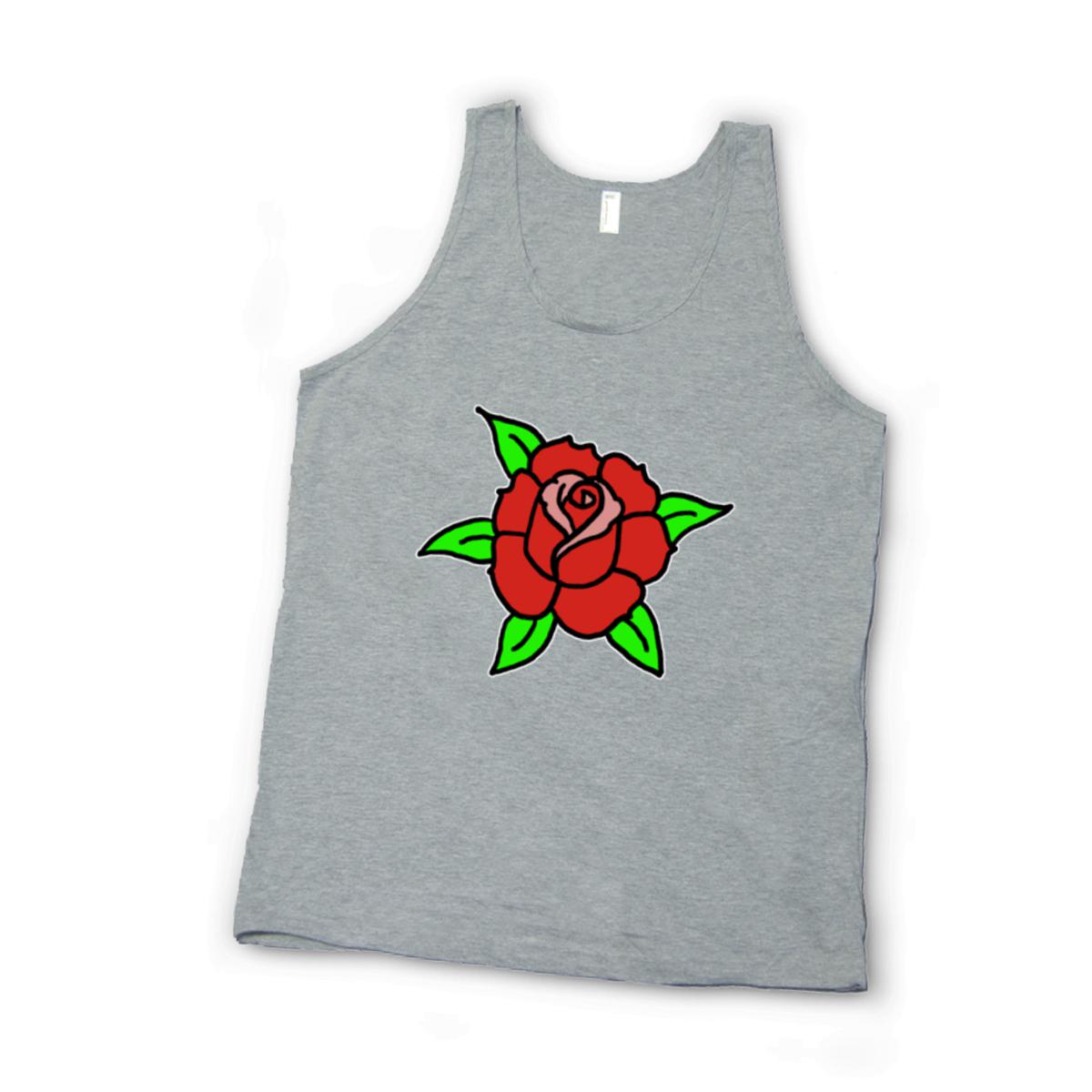 American Traditional Rose Unisex Tank Top Extra Small heather-grey