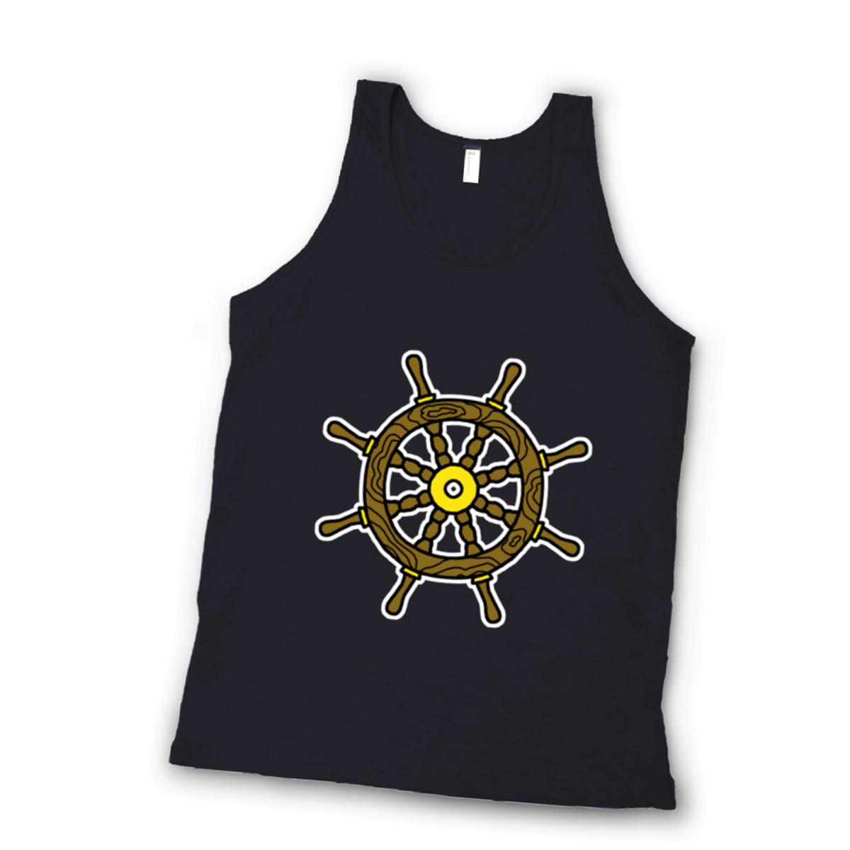 American Traditional Ship Wheel Unisex Tank Top Double Extra Large black