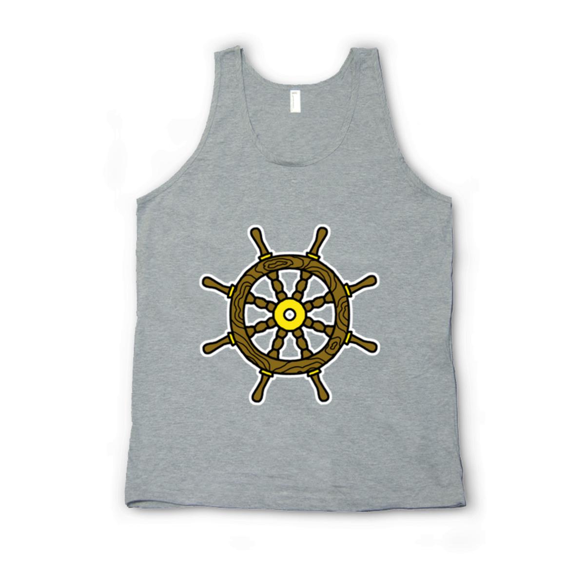 American Traditional Ship Wheel Unisex Tank Top Extra Small heather-grey