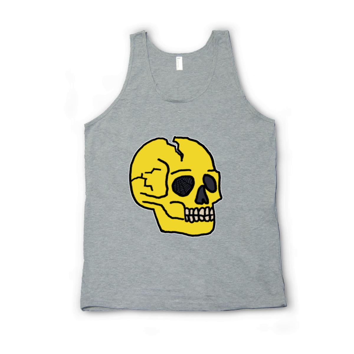 American Traditional Skull Unisex Tank Top Large heather-grey