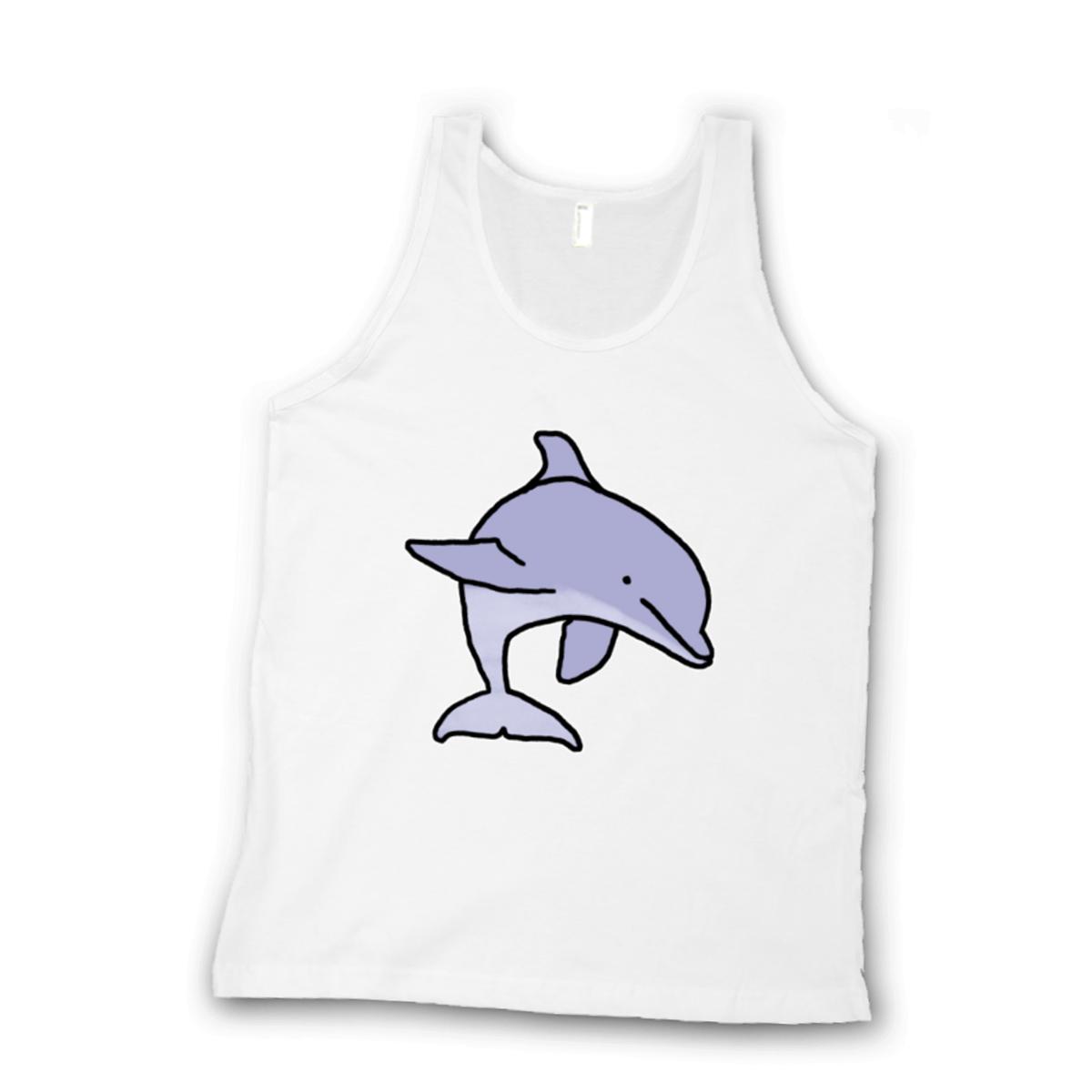 Dolphin Unisex Tank Top Extra Small white