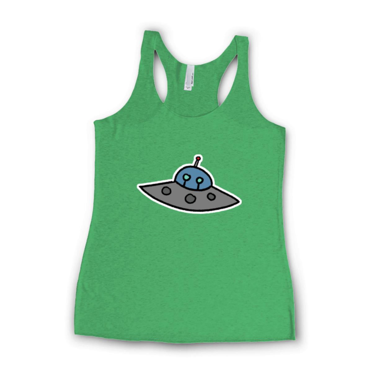 Flying Saucer Ladies' Racerback Tank Extra Small envy-green