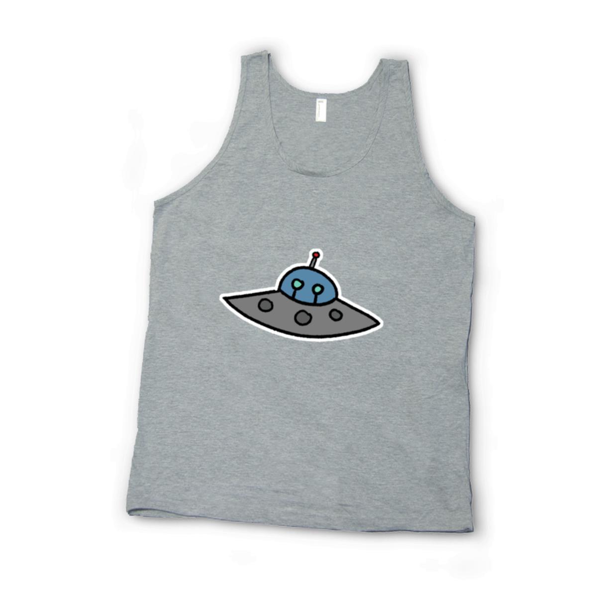 Flying Saucer Unisex Tank Top Large heather-grey