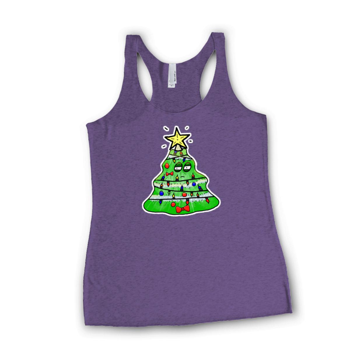 Gaudy Christmas Tree 2021 Ladies' Racerback Tank Extra Large purple-rush